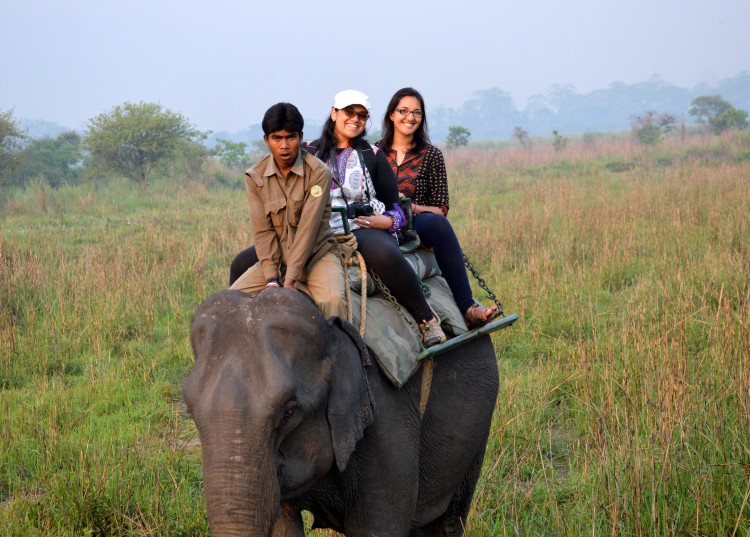 With our Elephant and our Mahout,  Photo courtesy of Alec Bernstein