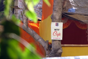 2014.4.30 IMG_3213 WTF Cafe Street sign, Kolkata, India 2729x1828-001