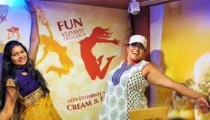 My cousin Clara and Me at Cream and Fudge Hyderabad, India - April 2014