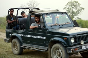 Alec, driving the Gypsy - Babloo and I in the back,  Photo by Jayanthi