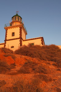 Oia Lighthouse at Sunset