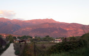 Sunset hits the hills by Ioannina