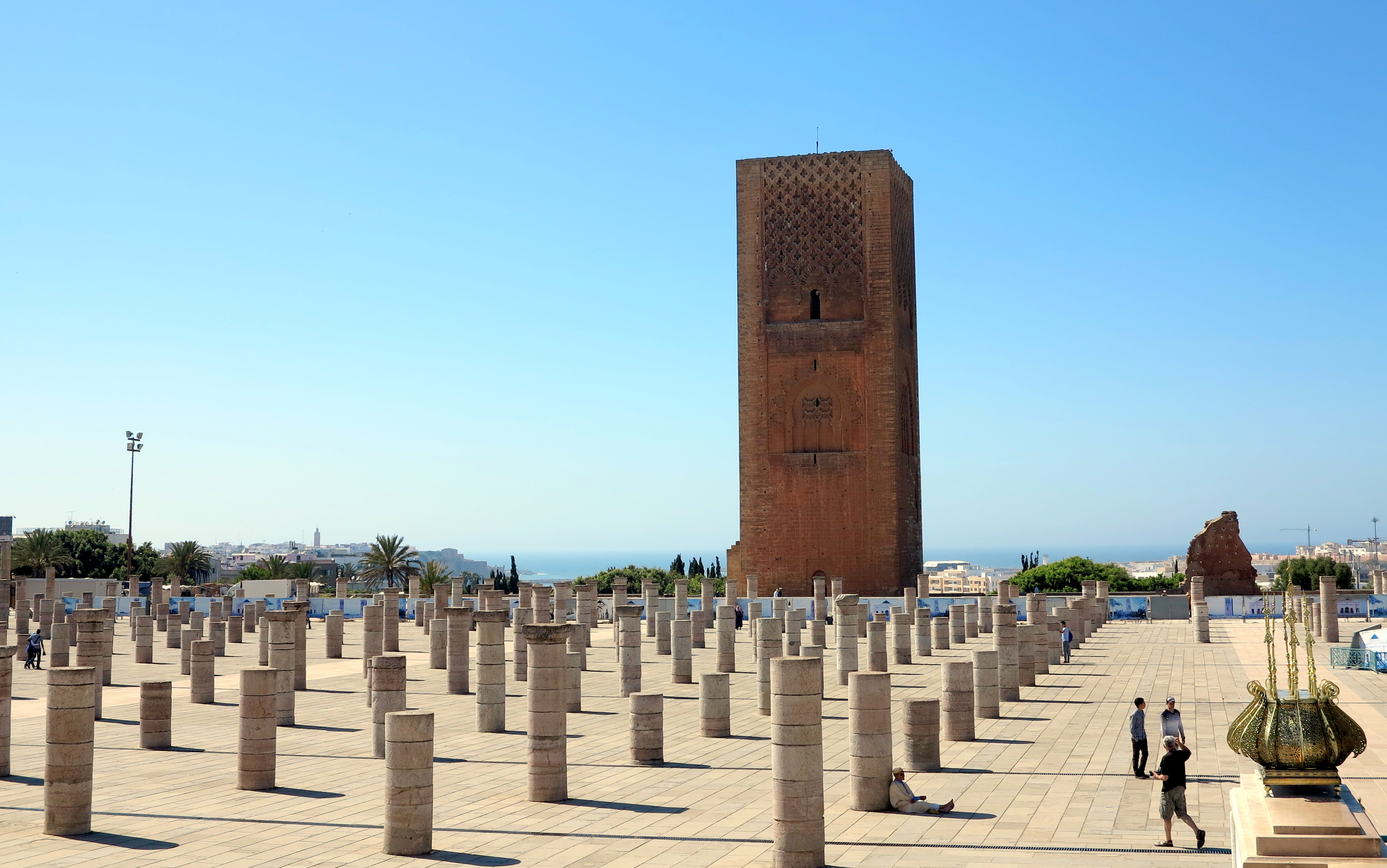 Hassan II Tower from Mohammed V Tomb, Rabat