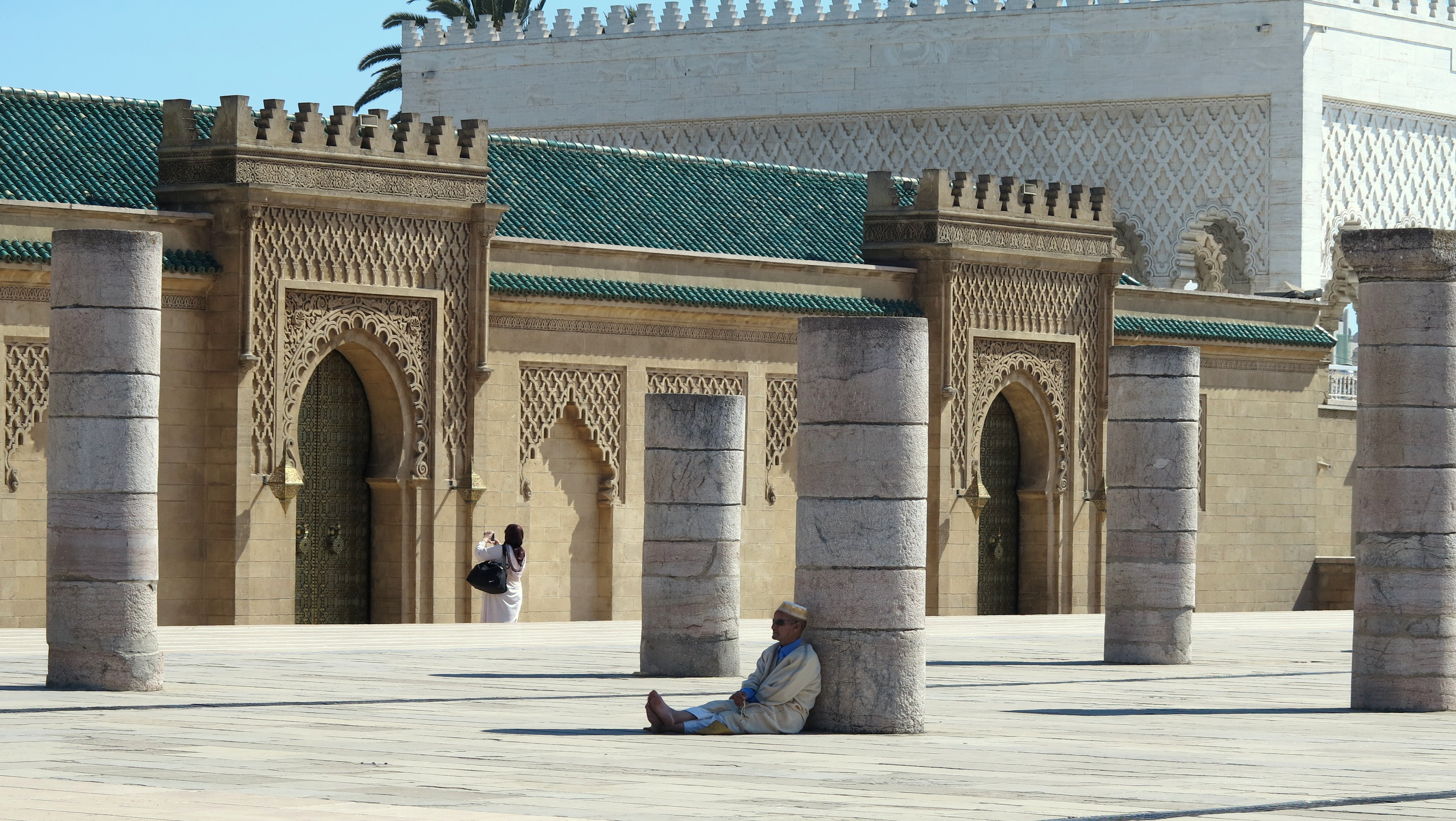 Man Resting outside Mohammed V Tomb
