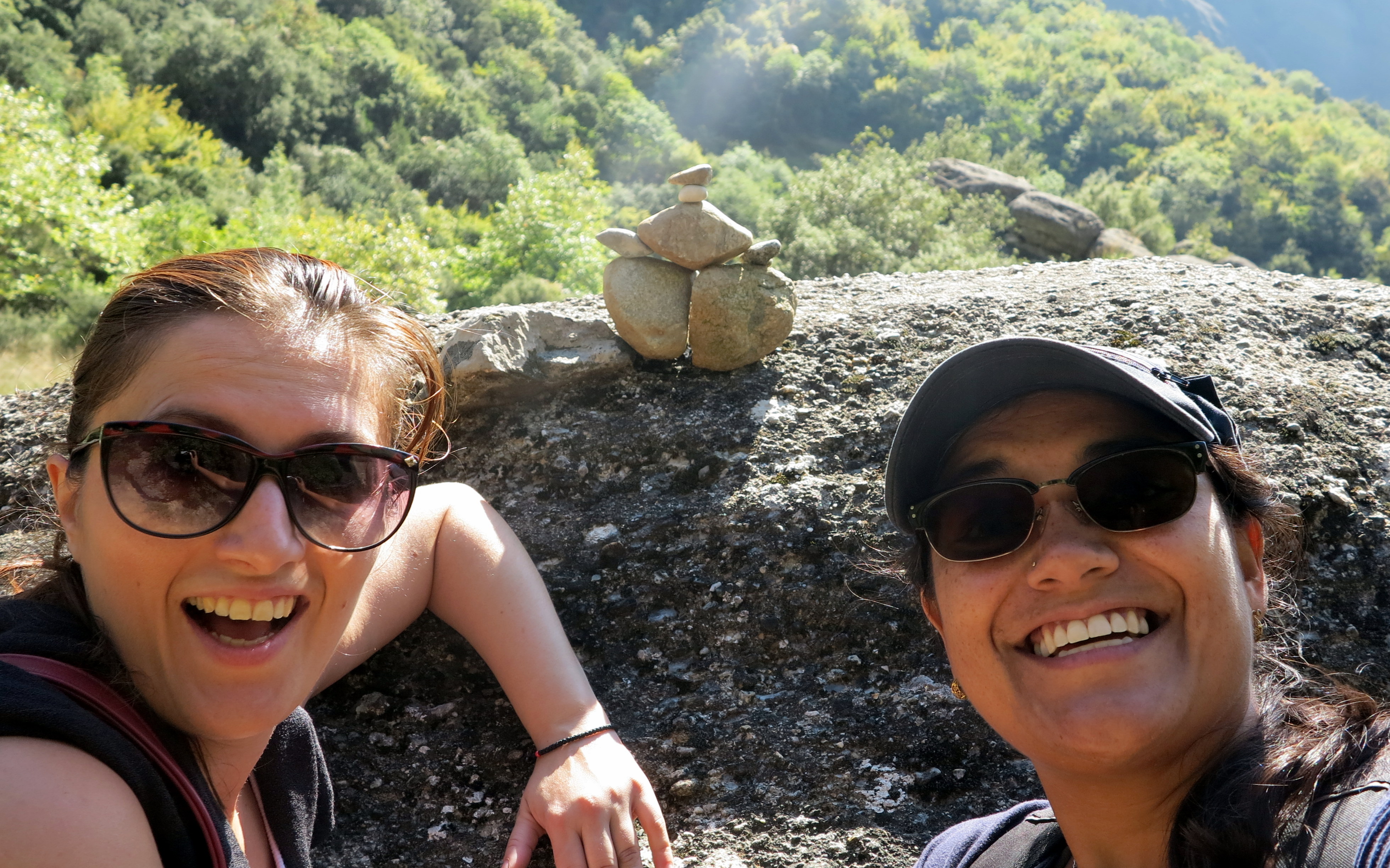 Thomai and SJ hike up to Meteora