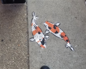 Koi Sidewalk Graffiti, Brooklyn, USA; September 2019.