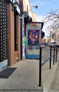 Mosaic store front, near Barclays, Brooklyn, NY; November 2019.