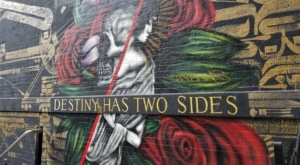 Destiny Has Two Sides Graffiti, Brooklyn, NY; August 2019.