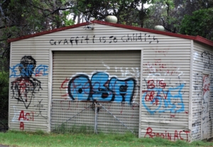 "Graffiti is so Childish" Graffiti, near South Valla Beach, NSW, Australia; February 2015.