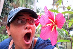 2015.1.10 SJ and Flower, Sydney Botanical Gardens, Sydney, NSW, Australia 